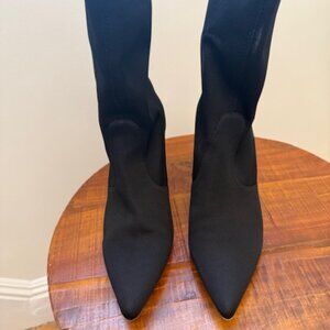 Stuart Weitzman Black Fabric Bootie, Size 10.5